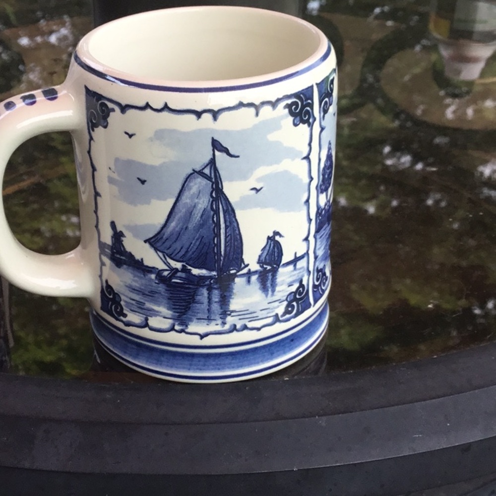 Delft Blue and White Handpainted Ceramic Mug